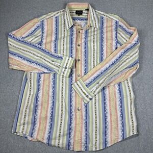 Indigo Palms Vintage Men's Tapestry Stripe Resort Shirt XL Tommy Bahama Style